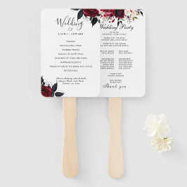 Leque Burgundy Bliss: Padrão Elegante da Vinha Floral no