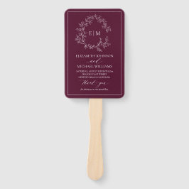 Leque Burgundy Leafy Crest Monogramas