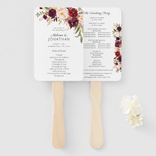 Leque Burgundy Marsala Programa Floral Casamento White V