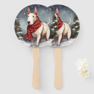 Leque Cachorro Bull Terrier na Neve Natal