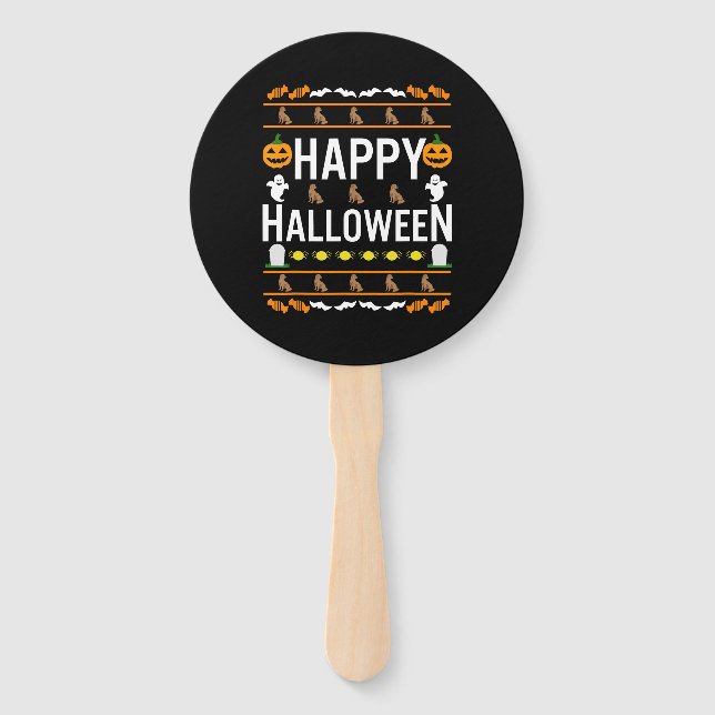 Leque Cachorro | Feliz Chocolate de Halloween Labrador (Frente)