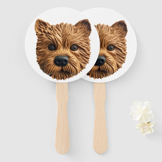 Leque Cachorro Terrier Australiano Inspirado em 3D (Frente e Verso)