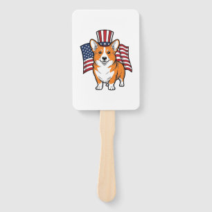 Leque Camisa de Corgi Patriota com Desenho de Gravura Vi