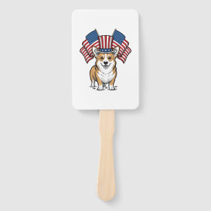 Leque Camisa de desenho de gravação vintage de Corgi Pat
