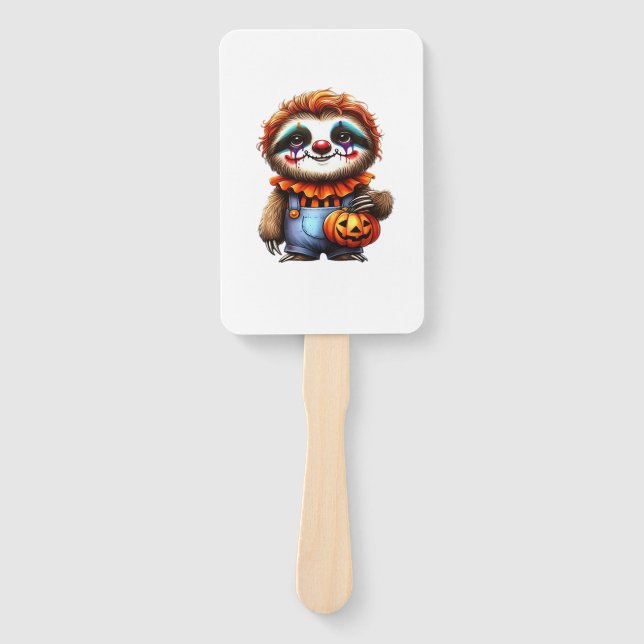 Leque Camiseta Oversized de Halloween do Sloth Palhaço (Frente)