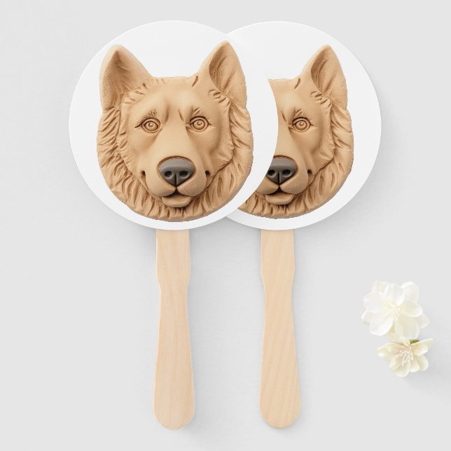 Leque Cão Pastor Belga 3D Inspirado (Frente e Verso)