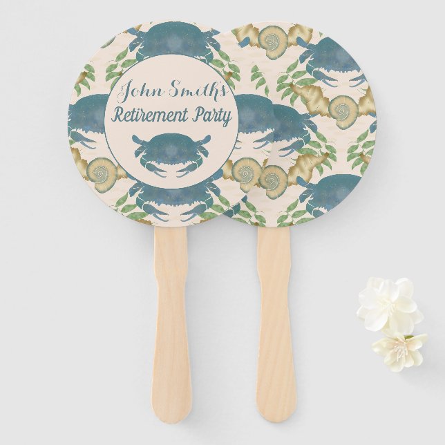 Leque Caranguejo Banquete-Aquarela-Caranguejos Azuis, Ap (Frente e Verso)