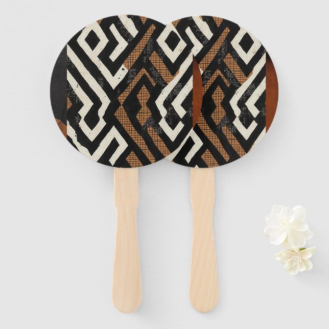 Leque Caribe africano de luxo sofisticado (Frente e Verso)