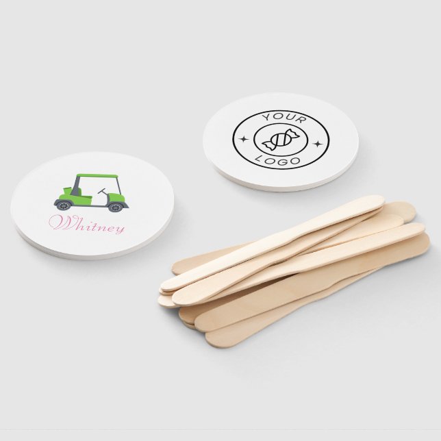 Leque Carrinho de Golfe Verde Rosa Personalizado Engraça (Desmontado)