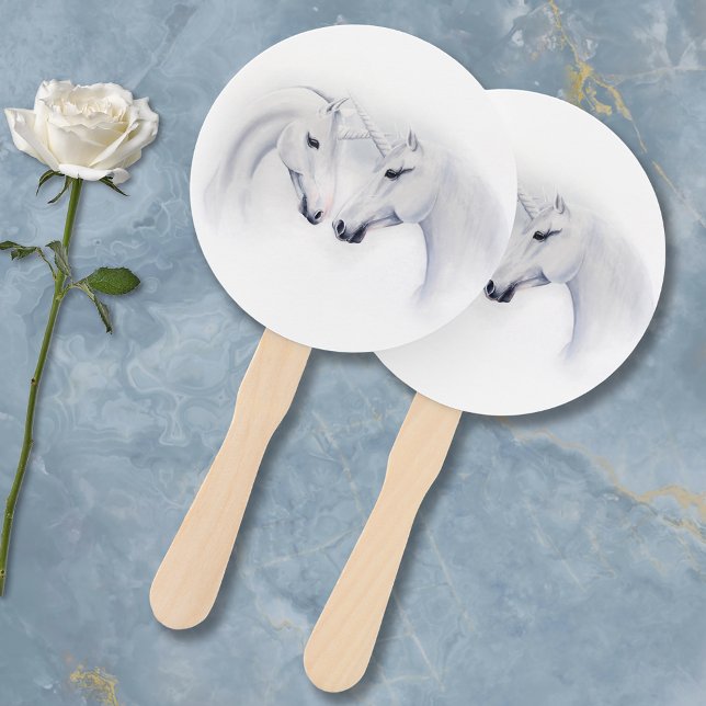 Leque Casal White Unicorns Love (Criador carregado)