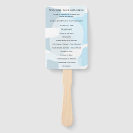 Leque Casamento Artístico Minimalista Azul-Abstrato Mode