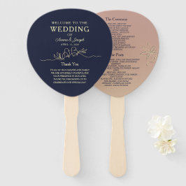 Leque Casamento Azul Marinho