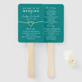 Leque Casamento Azul-Piscina