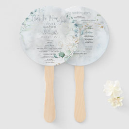 Leque Casamento | Azul poeirento sobre a lua apaixonada