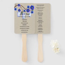 Casamento Burlap Rustic Blue Floral Mason Jars