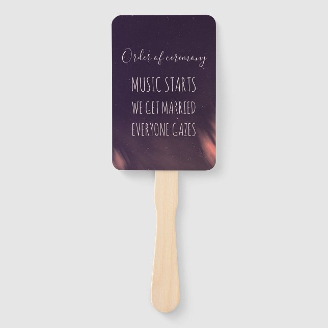 Leque Casamento celestial engraçado do boho do deserto (Frente)