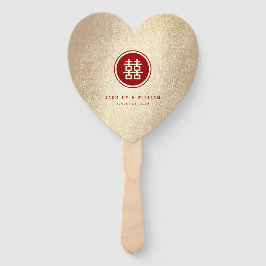 Leque Casamento Chinês de Dupla Felicidade do Círculo Ve