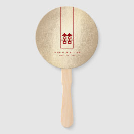 Leque Casamento Chinês de Dupla Felicidade Retangular