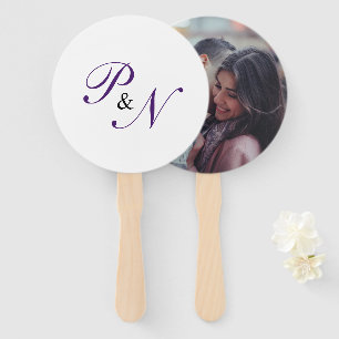 Leque Casamento Clássico Elegante Roxo Real
