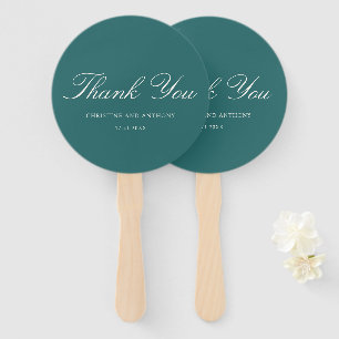 Leque Casamento Clássico em Verde Teal de Família Tradic