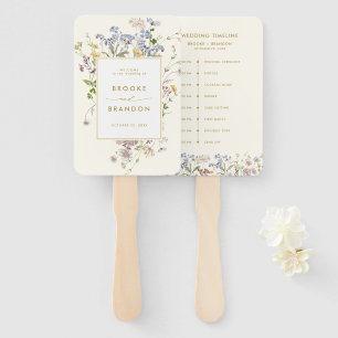 Leque Casamento Colorido de Primavera Wildflower Meadow