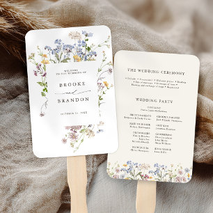 Leque Casamento Colorido de Primavera Wildflower Meadow
