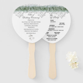 Leque Casamento com rendas brancas e bebês