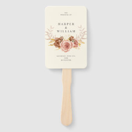 Leque casamento com rosas de cor-de-rosa macio do champa