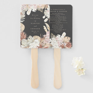 Leque Casamento com Selva Floral da Grama de Grama de Ca