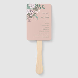 Leque Casamento cor-de-rosa floral Conjunto de Ventilado