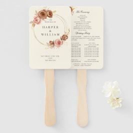 Leque casamento da terra de ouro rosa-macio do champanhe