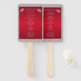 Leque Casamento de Anéis de Prata Vermelha e Esparcial