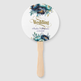 Leque Casamento de Aqua Teal e Marinho Peony Buquê