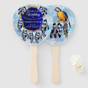Leque Casamento de caçador de sonhos azuis