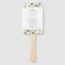 Leque Casamento de Camponeses Brancos e Rosas