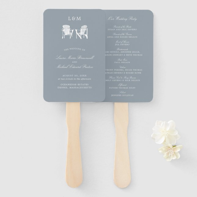 Leque Casamento de Cinzas leves Adirondack Chairs (Frente e Verso)