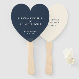 Leque Casamento de citação azul e marfim de Marinho simp