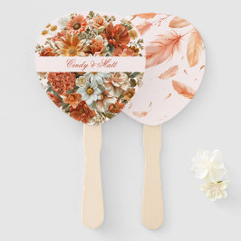 Leque Casamento de Flor Orange Boho