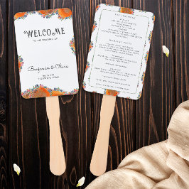 Leque Casamento de Flores Silvestres Aquarela Boho Minim