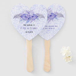 Leque Casamento de Folhas Azuis Roxais Tropicais