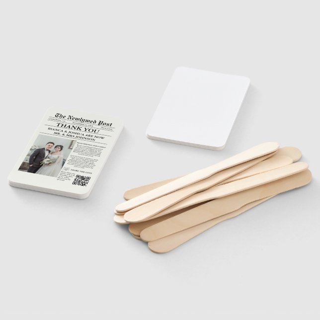 Leque Casamento de Foto Único do Jornal Obrigado (Desmontado)