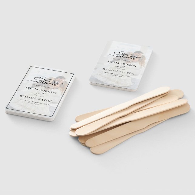 Leque Casamento de Fotografias com Efeito Vellum Faux El (Desmontado)