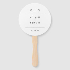 Leque Casamento de Fotografias de Monograma Branco e Pre