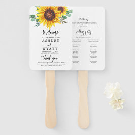 Leque Casamento de Girassol Amarelo Moderno