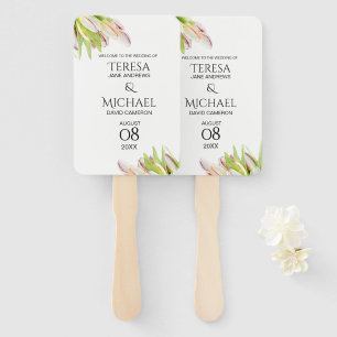 Leque Casamento de Jardins Personalizados de Tulipas Ros