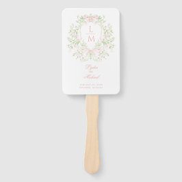 Leque Casamento de Leaf Crest Monogramas