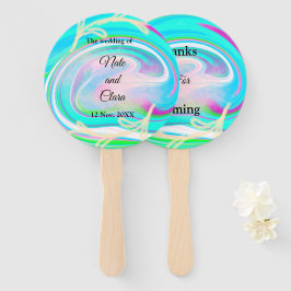 Leque Casamento de líquido acrílico pintado colorido