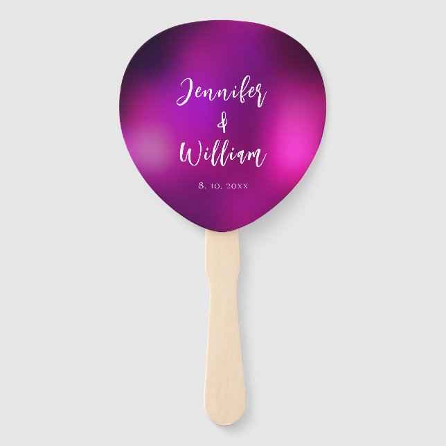 Leque Casamento de Luzes de Cordas de Prata Roxo Sparkle (Frente)