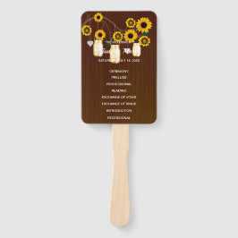 Leque Casamento de Mason Jars Floral Amarelo-Escuro