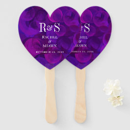 Leque Casamento de Monograma Moderno de Quic Roxo Elegan